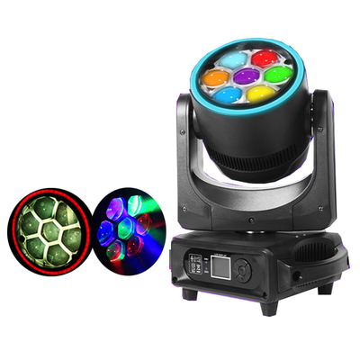 7PCS 40W RGBW 4 In1 LED 줌 벌 눈 이동 헤드 라이트 보조 라이트 DJ 디스코 스테이지 파티 라이트